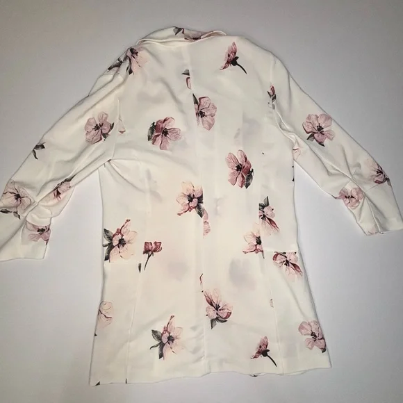 Dynamite White Blazer with Pink Floral Accents - Picture 2 of 5